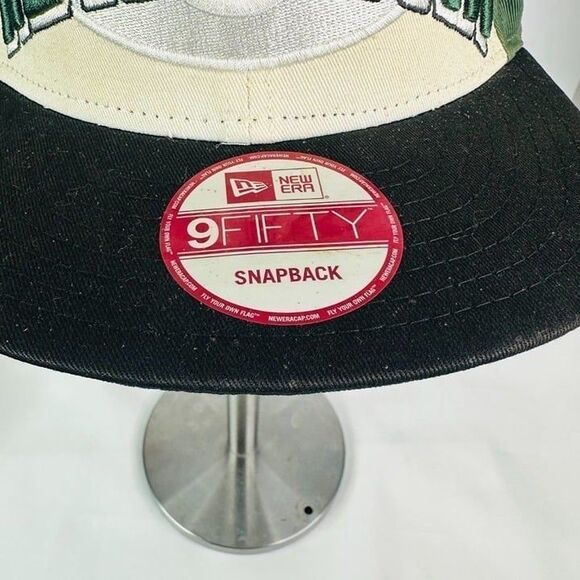 New Era Mens Ivory Green 9Fifty NFL Jets Adjustable Strap Snapback Hat - Picture 6 of 8